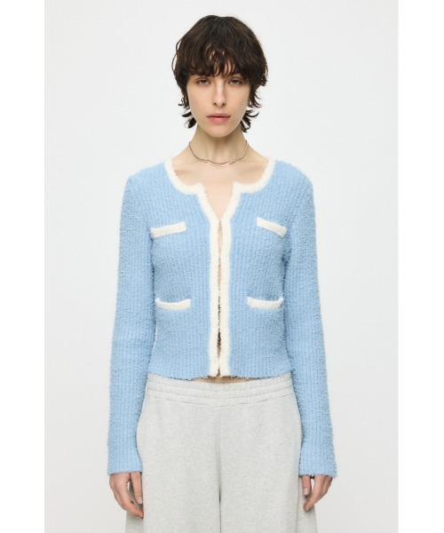 MOUSSY(マウジー)の「FANCY YARN BI COLOR カーディガン(カーディガン/ボレロ・レディース・オフホワイト/ブラック/ライトブルー・FREE)」の14枚目の写真