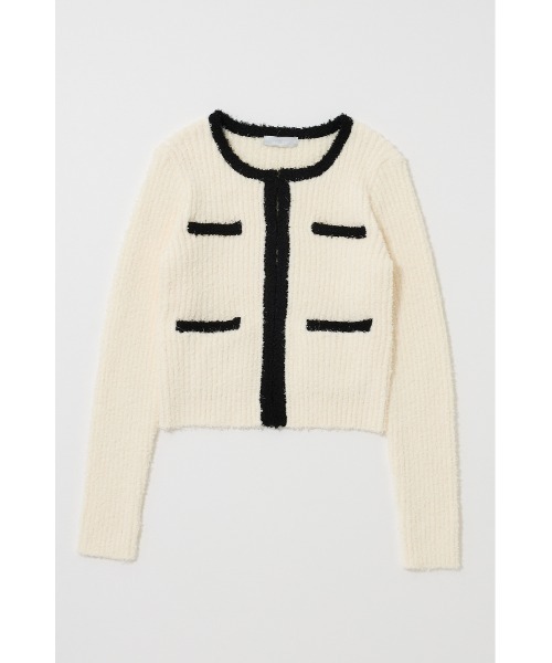 MOUSSY(マウジー)の「FANCY YARN BI COLOR カーディガン(カーディガン/ボレロ・レディース・オフホワイト/ブラック/ライトブルー・FREE)」の22枚目の写真