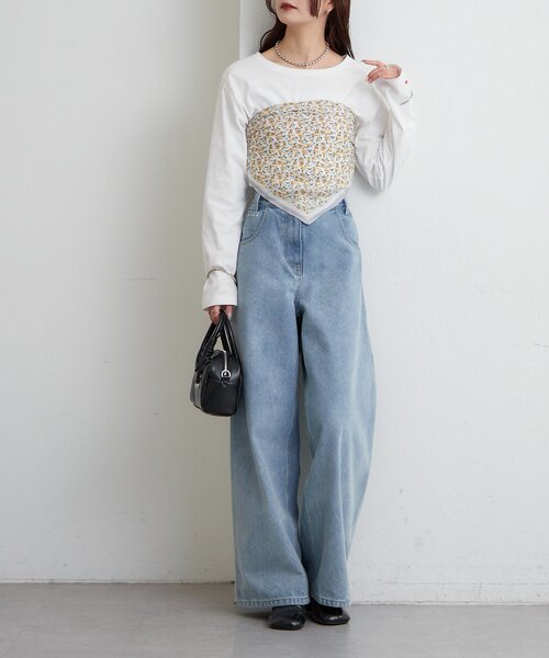 mystic(ミスティック)の「小花柄スカーフ(バンダナ/スカーフ・レディース・イエロー・ONE SIZE)」の8枚目の写真