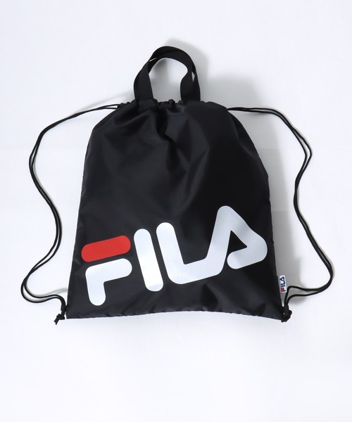 FILA(フィラ)の「FILA(フィラ)ブランドロゴプリント ナップサック/リュック(バックパック/リュック・メンズ・ブラック×ゴールド/ブラック×パープル/ブラック×ブルー/ブラック×レッド/ブラック・FREE)」の15枚目の写真