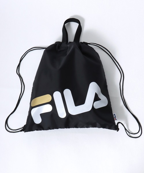 FILA(フィラ)の「FILA(フィラ)ブランドロゴプリント ナップサック/リュック(バックパック/リュック・メンズ・ブラック×ゴールド/ブラック×パープル/ブラック×ブルー/ブラック×レッド/ブラック・FREE)」の19枚目の写真