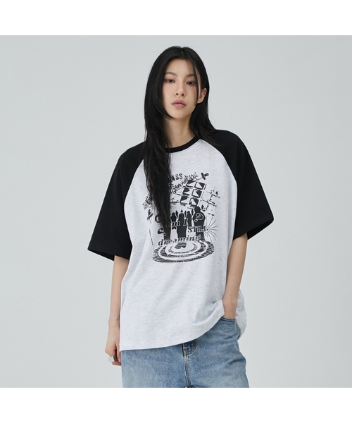 ACOVER(オコボ)の「ドリーミングレグランオーバーサイズ半袖Tシャツ7色(Tシャツ/カットソー・レディース・ブラウン/バーガンディー/ライトグレー/オートミール/ブラック/チャコール/グレー・FREE)」の1枚目の写真