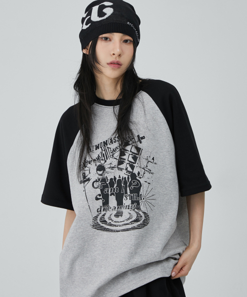 ACOVER(オコボ)の「ドリーミングレグランオーバーサイズ半袖Tシャツ7色(Tシャツ/カットソー・レディース・ブラウン/バーガンディー/ライトグレー/オートミール/ブラック/チャコール/グレー・FREE)」の13枚目の写真