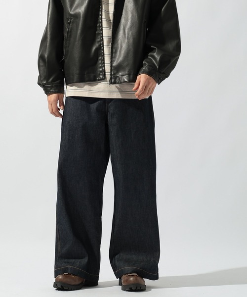 niko and...(ニコアンド)の「リジットワイドデニムパンツ(デニムパンツ・メンズ・ブラック/インディゴブルー・LARGE/MEDIUM)」の15枚目の写真