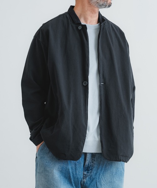 quadro(クオドロ)の「スーパーインレイ布帛切替テーラードジャケット(Tシャツ/カットソー・メンズ・スミクロ/モカ・LARGE/MEDIUM)」の14枚目の写真