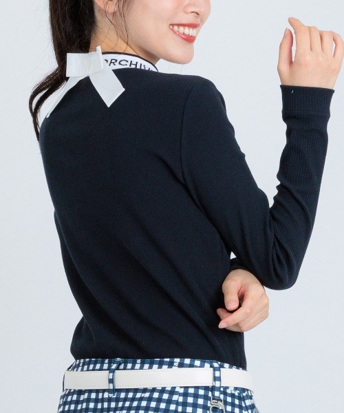 archivio(アルチビオ)の「<LADIES>バックリボンリブプルオーバー(その他トップス・レディース・ネイビー/ホワイト/ライトブルー・M/S/L)」の1枚目の写真