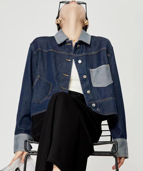 Levi's　COMME des GARCONS　ツィード切替デニムジャケットL セール】【春夏新作】配色切り替えデニムジャケット（デニムジャケット