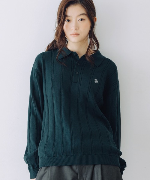 U.S. POLO ASSN.(ユーエスポロアッスン)の「U.S. POLO ASSN. 別注 針抜きポロニット(ニット/セーター・メンズ・ネイビー/グレー/ブラック/グリーン/ベージュ/ブラウン・S/M/L/XS)」の6枚目の写真