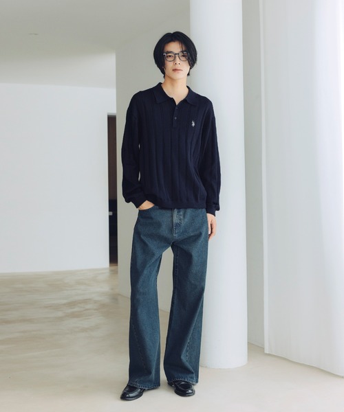 U.S. POLO ASSN.(ユーエスポロアッスン)の「U.S. POLO ASSN. 別注 針抜きポロニット(ニット/セーター・メンズ・ネイビー/グレー/ブラック/グリーン/ベージュ/ブラウン・S/M/L/XS)」の14枚目の写真