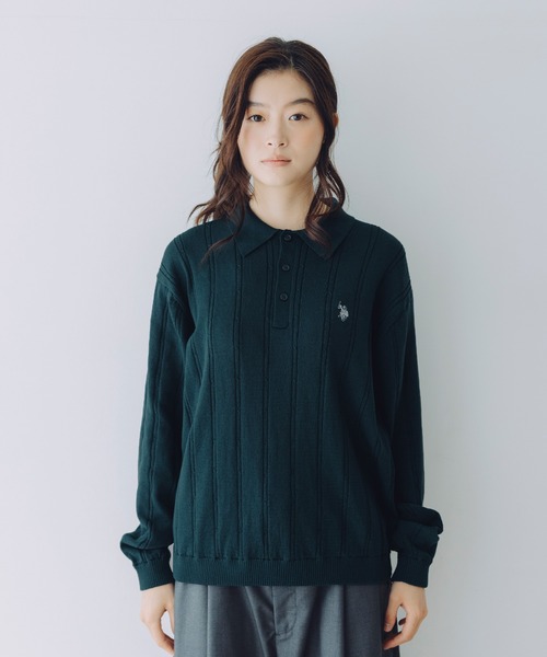 U.S. POLO ASSN.(ユーエスポロアッスン)の「U.S. POLO ASSN. 別注 針抜きポロニット(ニット/セーター・メンズ・ネイビー/グレー/ブラック/グリーン/ベージュ/ブラウン・S/M/L/XS)」の16枚目の写真
