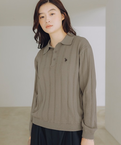 U.S. POLO ASSN.(ユーエスポロアッスン)の「U.S. POLO ASSN. 別注 針抜きポロニット(ニット/セーター・メンズ・ネイビー/グレー/ブラック/グリーン/ベージュ/ブラウン・S/M/L/XS)」の18枚目の写真