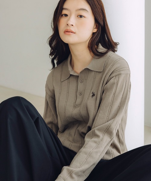 U.S. POLO ASSN.(ユーエスポロアッスン)の「U.S. POLO ASSN. 別注 針抜きポロニット(ニット/セーター・メンズ・ネイビー/グレー/ブラック/グリーン/ベージュ/ブラウン・S/M/L/XS)」の19枚目の写真