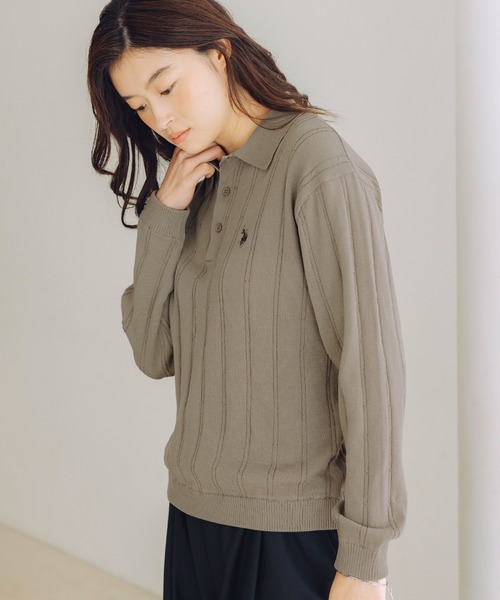 U.S. POLO ASSN.(ユーエスポロアッスン)の「U.S. POLO ASSN. 別注 針抜きポロニット(ニット/セーター・メンズ・ネイビー/グレー/ブラック/グリーン/ベージュ/ブラウン・S/M/L/XS)」の20枚目の写真