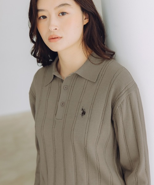 U.S. POLO ASSN.(ユーエスポロアッスン)の「U.S. POLO ASSN. 別注 針抜きポロニット(ニット/セーター・メンズ・ネイビー/グレー/ブラック/グリーン/ベージュ/ブラウン・S/M/L/XS)」の21枚目の写真