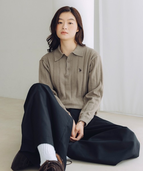 U.S. POLO ASSN.(ユーエスポロアッスン)の「U.S. POLO ASSN. 別注 針抜きポロニット(ニット/セーター・メンズ・ネイビー/グレー/ブラック/グリーン/ベージュ/ブラウン・S/M/L/XS)」の22枚目の写真
