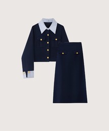 LA POMME petit（ラポミ・プチ）の「Patchwork Long Skirt Set Up（セットアップ）」