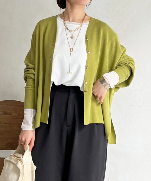 un dix cors（アンディコール）の「ジュエリーカーデ（カーディガン/ボレロ・レディース・ライトグレー/オフホワイト/ブラック/グリーン系その他2・FREE）」の4枚目の写真