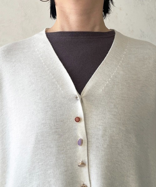 un dix cors（アンディコール）の「ジュエリーカーデ（カーディガン/ボレロ・レディース・ライトグレー/オフホワイト/ブラック/グリーン系その他2・FREE）」の8枚目の写真