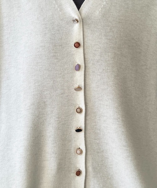 un dix cors（アンディコール）の「ジュエリーカーデ（カーディガン/ボレロ・レディース・ライトグレー/オフホワイト/ブラック/グリーン系その他2・FREE）」の10枚目の写真