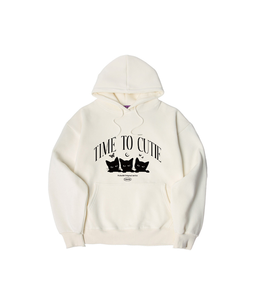 NUHABIT(ニューハビット)の「N/H TIME TO CUTIE オーバーサイズ 裏起毛 フードパーカー_アイボリー (SOH4-4NH1215)(パーカー・メンズ・アイボリー・MEDIUM/LARGE/X-LARGE)」の1枚目の写真