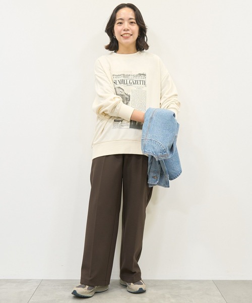 AMERICAN HOLIC(アメリカンホリック)の「News paperロゴスウェット(スウェット・レディース・チャコールグレー/杢グレー/アイボリー・FREE)」の5枚目の写真