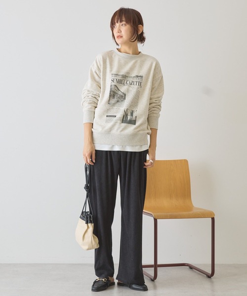 AMERICAN HOLIC(アメリカンホリック)の「News paperロゴスウェット(スウェット・レディース・チャコールグレー/杢グレー/アイボリー・FREE)」の12枚目の写真