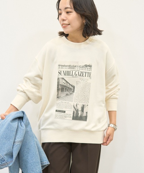 AMERICAN HOLIC(アメリカンホリック)の「News paperロゴスウェット(スウェット・レディース・チャコールグレー/杢グレー/アイボリー・FREE)」の10枚目の写真