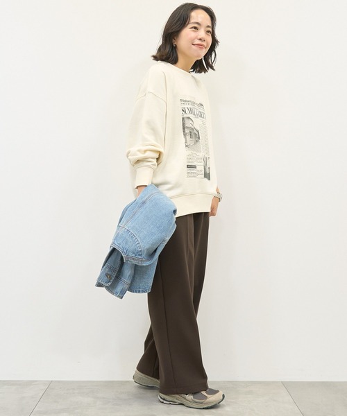 AMERICAN HOLIC(アメリカンホリック)の「News paperロゴスウェット(スウェット・レディース・チャコールグレー/杢グレー/アイボリー・FREE)」の7枚目の写真