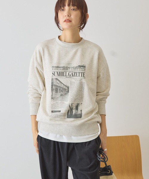 AMERICAN HOLIC(アメリカンホリック)の「News paperロゴスウェット(スウェット・レディース・チャコールグレー/杢グレー/アイボリー・FREE)」の15枚目の写真