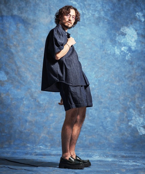 Jih Nunc(ジーヌンク)の「mp14617-7ozデニム裾ロールアップショートパンツ(JIH-R1171)(その他パンツ・メンズ・インディゴブルー/ブルーグリーン/ブルー・S/M/L)」の10枚目の写真