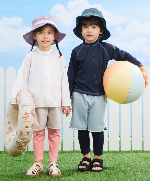 combimini(コンビミニ)の「ショートスイムパンツ(水着・キッズ・サックスブルー/ライトベージュ・100/90/120/110)」の16枚目の写真