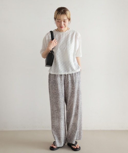 NOMBRE IMPAIR（ノンブルアンペール）の「【予約】ダイヤレース切替　レイヤードプルオーバー（Tシャツ/カットソー・レディース・ブラック/ホワイト・FREE）」の10枚目の写真