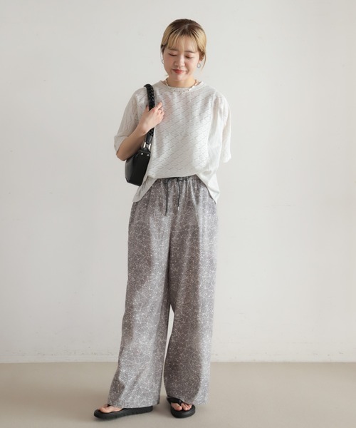 NOMBRE IMPAIR（ノンブルアンペール）の「【予約】ダイヤレース切替　レイヤードプルオーバー（Tシャツ/カットソー・レディース・ブラック/ホワイト・FREE）」の4枚目の写真