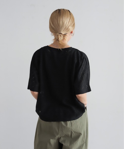 NOMBRE IMPAIR（ノンブルアンペール）の「【予約】ダイヤレース切替　レイヤードプルオーバー（Tシャツ/カットソー・レディース・ブラック/ホワイト・FREE）」の15枚目の写真