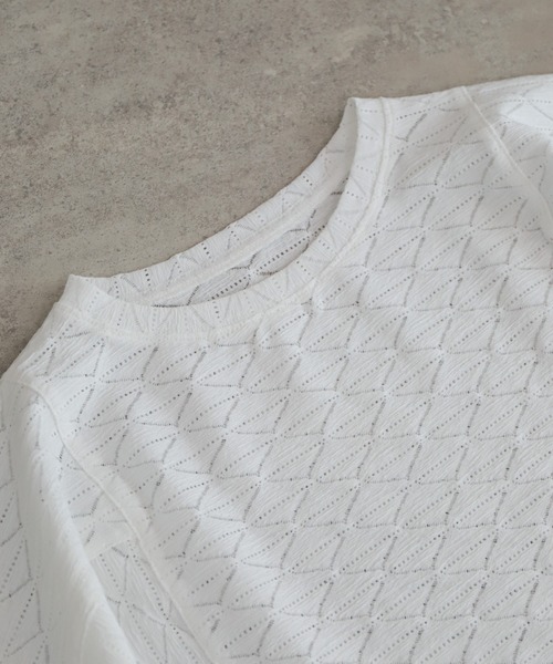 NOMBRE IMPAIR（ノンブルアンペール）の「【予約】ダイヤレース切替　レイヤードプルオーバー（Tシャツ/カットソー・レディース・ブラック/ホワイト・FREE）」の21枚目の写真