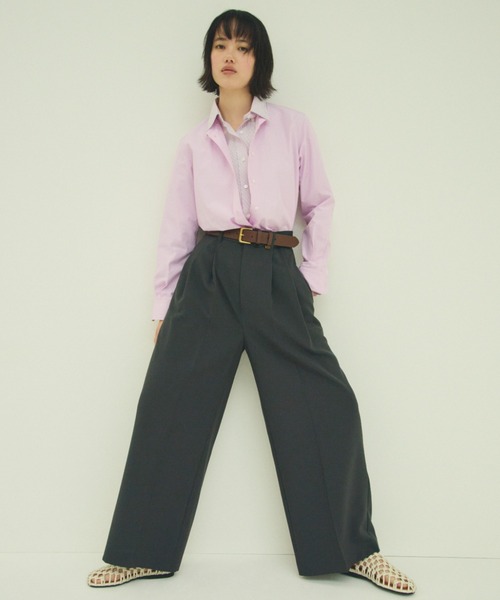 Mila Owen（ミラオーウェン）の「ＴＨＯＭＡＳ　ＭＡＳＯＮシャツ（シャツ/ブラウス・レディース・ブルー/ライトピンク・F）」の22枚目の写真