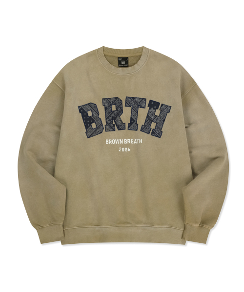 PAISLEY APPLIQUE CREWNECK - YELLOW BEIGE