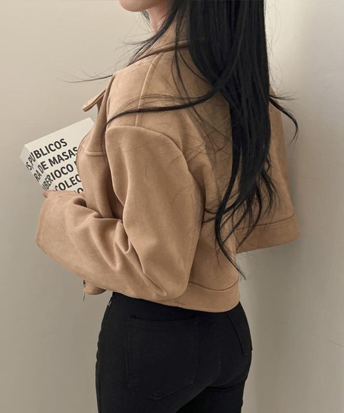 Flugge(フラッジー)の「スエードタッチライトジャケット(その他アウター・レディース・カーキ/ベージュ・MEDIUM/LARGE)」の6枚目の写真