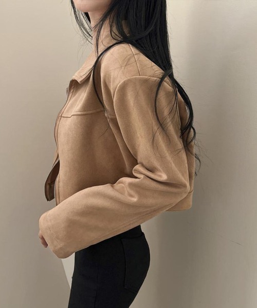 Flugge(フラッジー)の「スエードタッチライトジャケット(その他アウター・レディース・カーキ/ベージュ・MEDIUM/LARGE)」の8枚目の写真