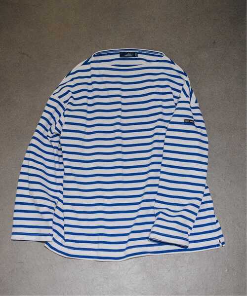 SAINT JAMES(セントジェームス)の「SAINT JAMES(セントジェームス) OUESSANT ルーズ (ボーダー)(Tシャツ/カットソー・メンズ・ホワイト/ブラック・6/5/4)」の2枚目の写真