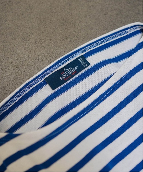 SAINT JAMES(セントジェームス)の「SAINT JAMES(セントジェームス) OUESSANT ルーズ (ボーダー)(Tシャツ/カットソー・メンズ・ホワイト/ブラック・6/5/4)」の6枚目の写真