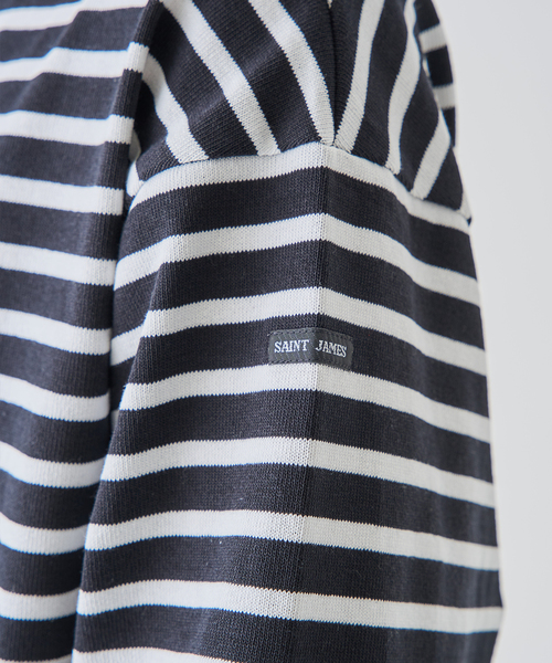 SAINT JAMES(セントジェームス)の「SAINT JAMES(セントジェームス) OUESSANT ルーズ (ボーダー)(Tシャツ/カットソー・メンズ・ホワイト/ブラック・6/5/4)」の18枚目の写真