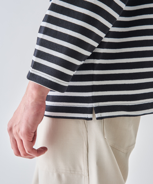 SAINT JAMES(セントジェームス)の「SAINT JAMES(セントジェームス) OUESSANT ルーズ (ボーダー)(Tシャツ/カットソー・メンズ・ホワイト/ブラック・6/5/4)」の19枚目の写真