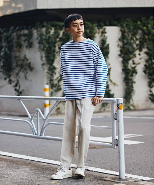 SAINT JAMES(セントジェームス)の「SAINT JAMES(セントジェームス) OUESSANT ルーズ (ボーダー)(Tシャツ/カットソー・メンズ・ホワイト/ブラック・6/5/4)」の20枚目の写真