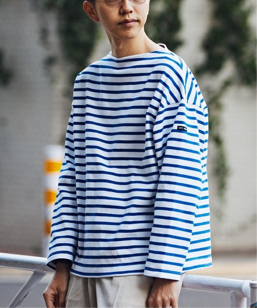 SAINT JAMES(セントジェームス)の「SAINT JAMES(セントジェームス) OUESSANT ルーズ (ボーダー)(Tシャツ/カットソー・メンズ・ホワイト/ブラック・6/5/4)」の22枚目の写真