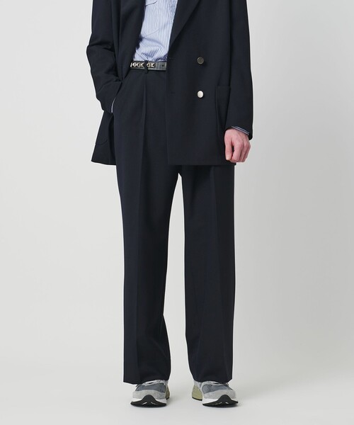 District(ディストリクト)の「<District>4プライ 2プリーツ ワイド パンツ(スラックス・メンズ・ネイビー/ブラック・S/M/L)」の2枚目の写真