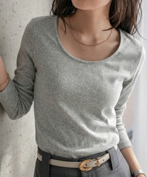 [ M L XL 選べるタイプ ] 深開きスクエア Uネック 長袖Tシャツ
