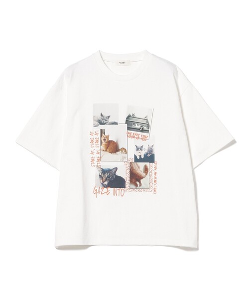 BEAMS HEART(ビームスハート)の「ネコ フォトコラージュ Tシャツ(Tシャツ/カットソー・レディース・ブラック系その他4/ホワイト系その他5/ブラック/オフホワイト・FREE)」の2枚目の写真