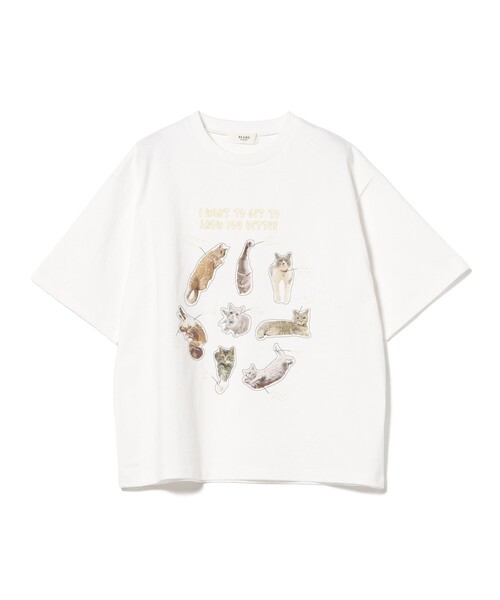 BEAMS HEART(ビームスハート)の「ネコ フォトコラージュ Tシャツ(Tシャツ/カットソー・レディース・ブラック系その他4/ホワイト系その他5/ブラック/オフホワイト・FREE)」の3枚目の写真
