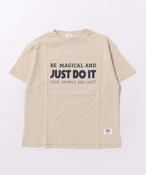 jeans-b（ジーンズベー）の「ジーンズベー JUST DO IT Tシャツ（Tシャツ/カットソー・キッズ・アイボリー/ブラック/オフホワイト・130cm/140cm/150cm/160cm）」の3枚目の写真